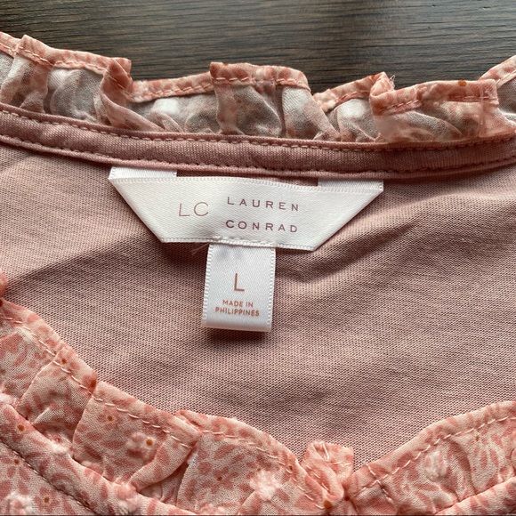 LC Lauren Conrad Pink Floral Ruffle Tank - Picture 10 of 11